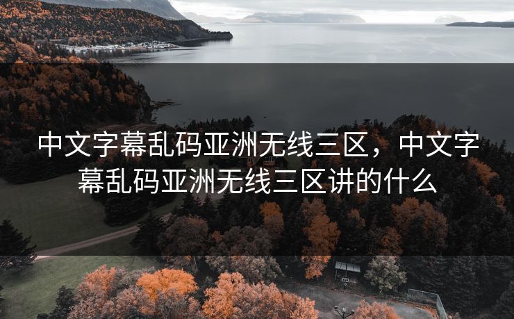 中文字幕乱码亚洲无线三区,中文字幕乱码亚洲无线三区讲的什么 中文字幕乱码亚洲无线三区,中文字幕乱码亚洲无线三区讲的什么