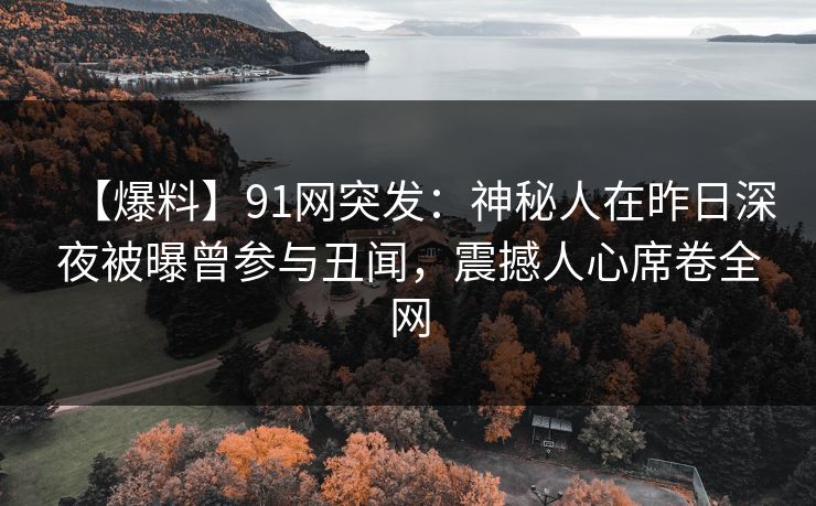 【爆料】91网突发：神秘人在昨日深夜被曝曾参与丑闻，震撼人心席卷全网